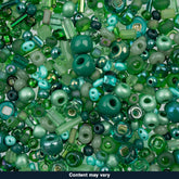 Czech Seed Beads – 50g – Green Assorted Mix